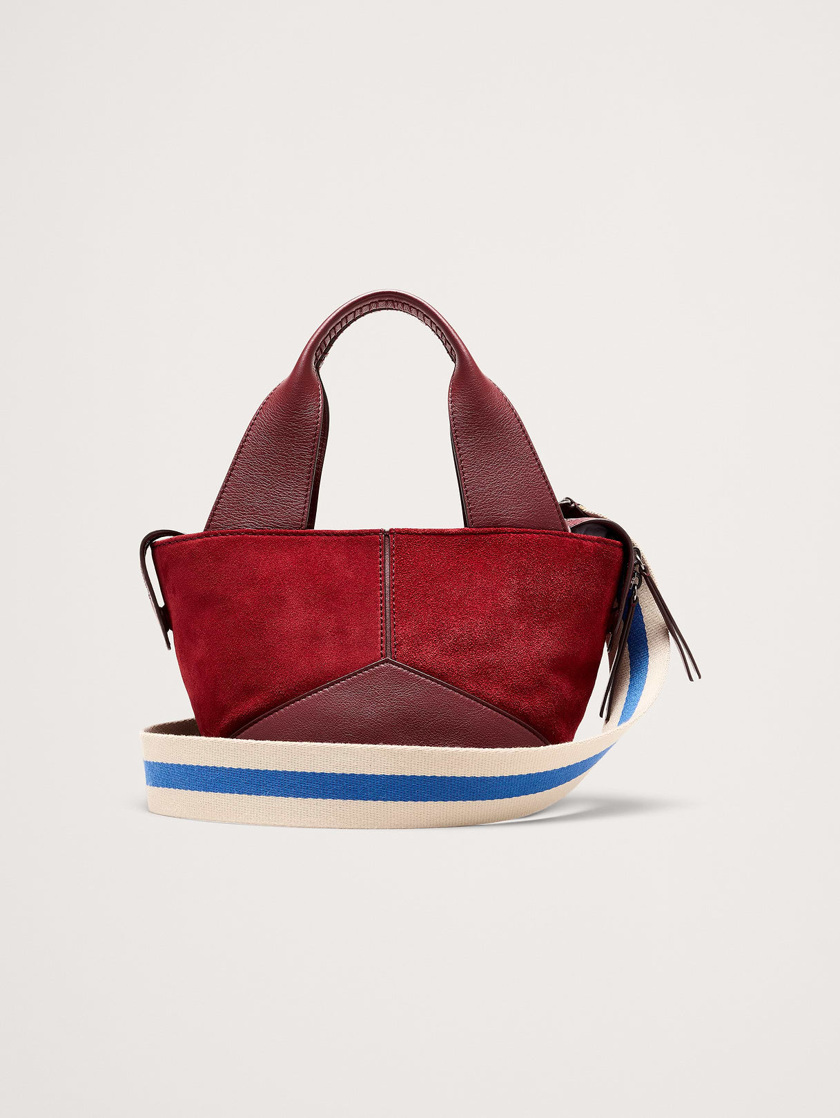 Mini Zip Tote - Dark Red Suede