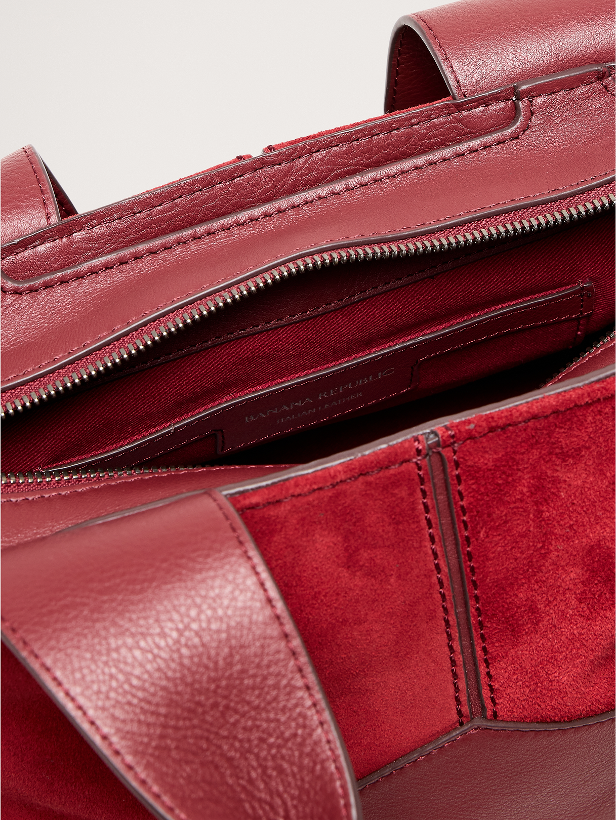 Mini Zip Tote - Dark Red Suede