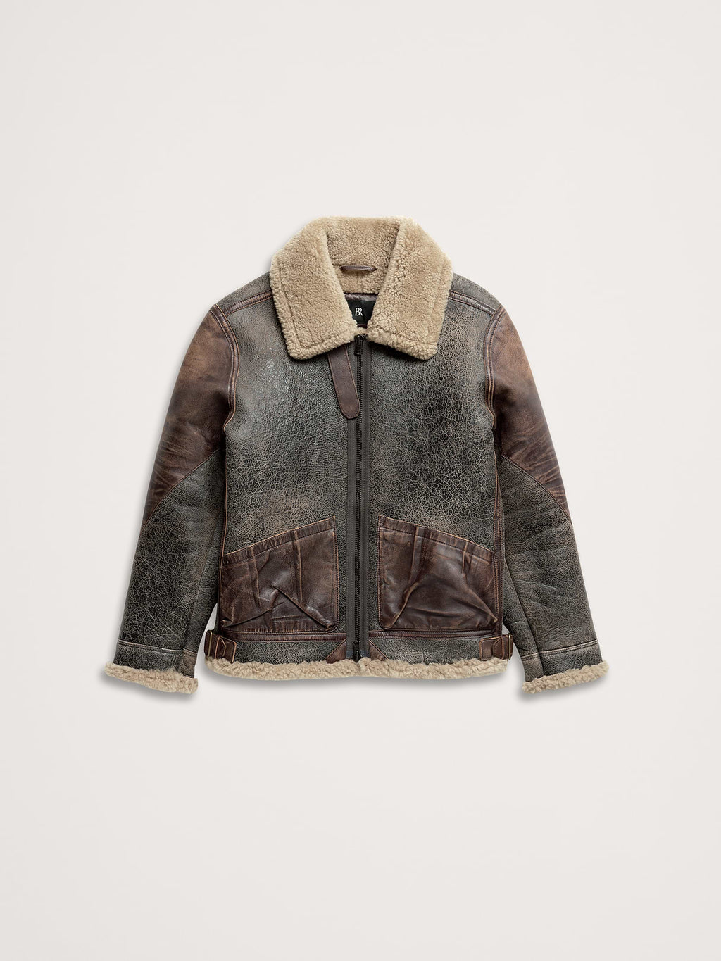 Shearling Flight Jacket - Brown
