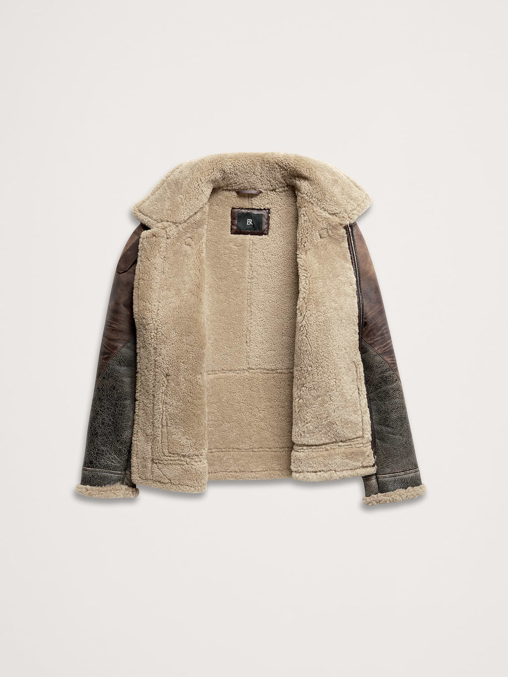 Shearling Flight Jacket - Brown