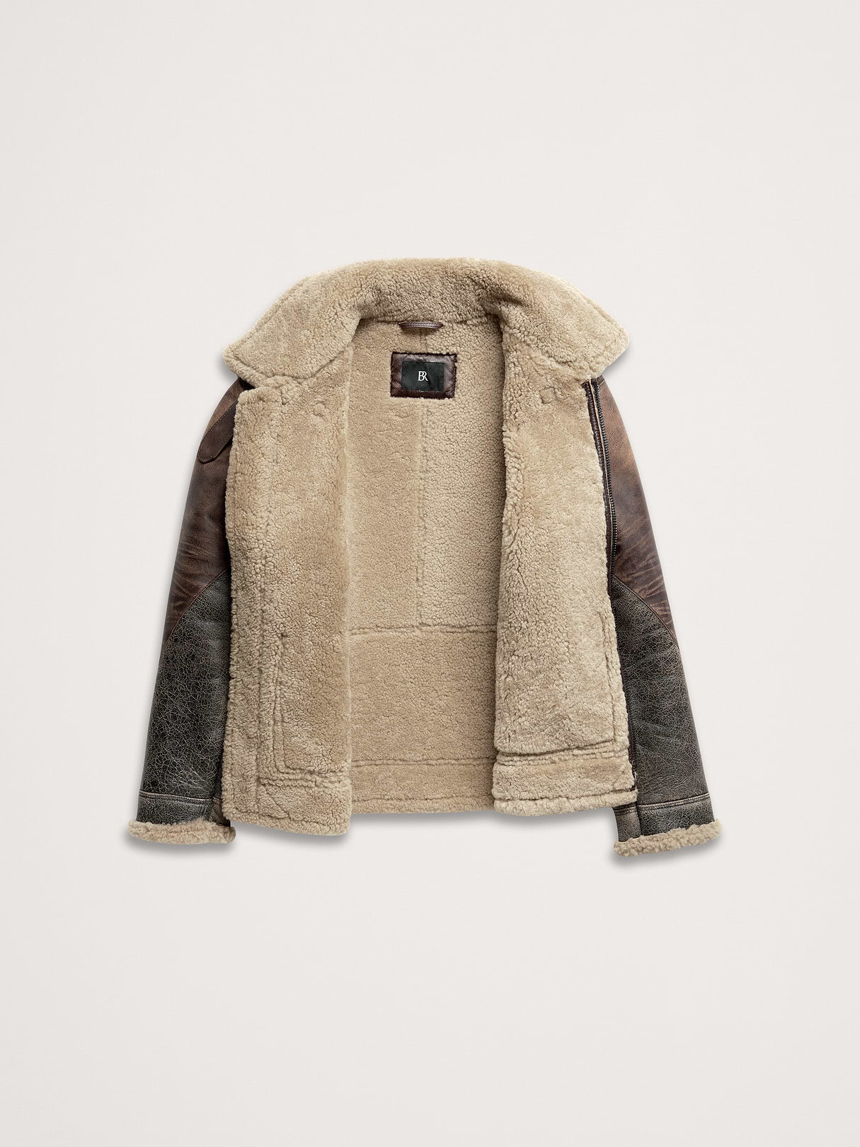 Shearling Flight Jacket - Brown