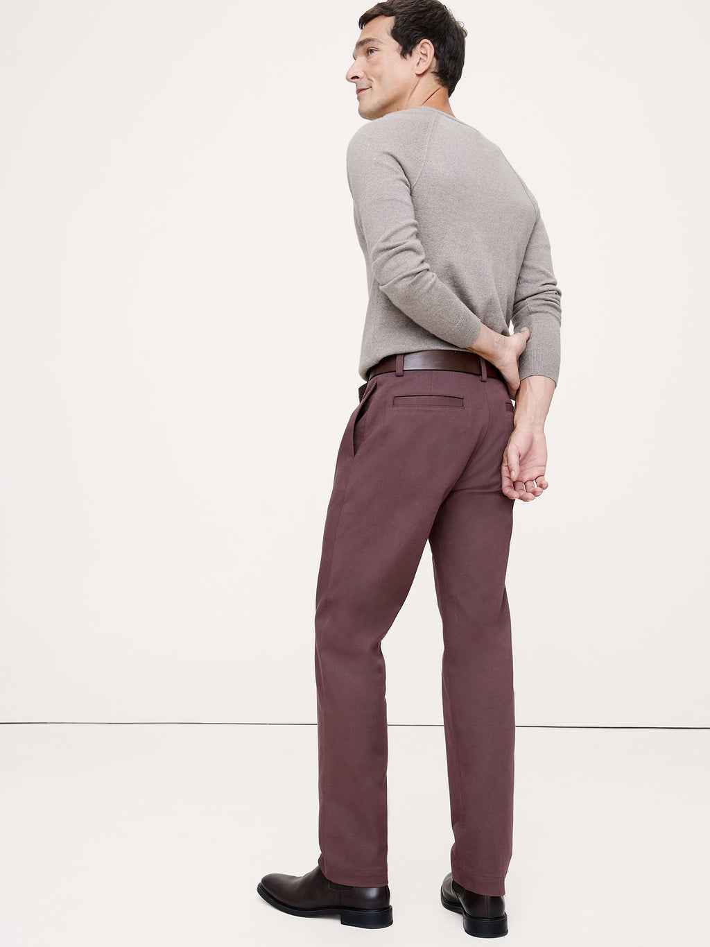 Straight Italian-Stretch Chino - Purple Plum
