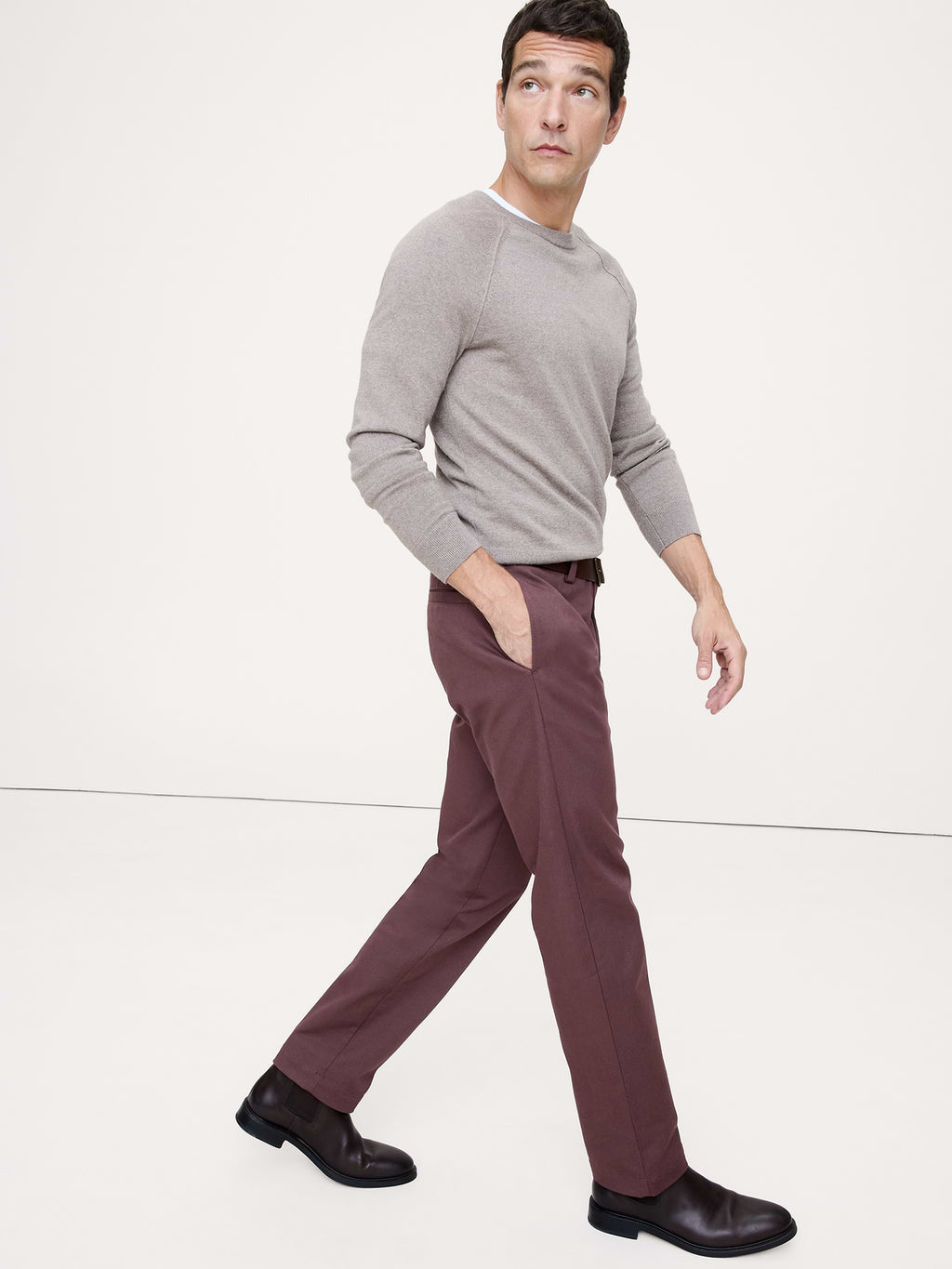 Straight Italian-Stretch Chino - Purple Plum