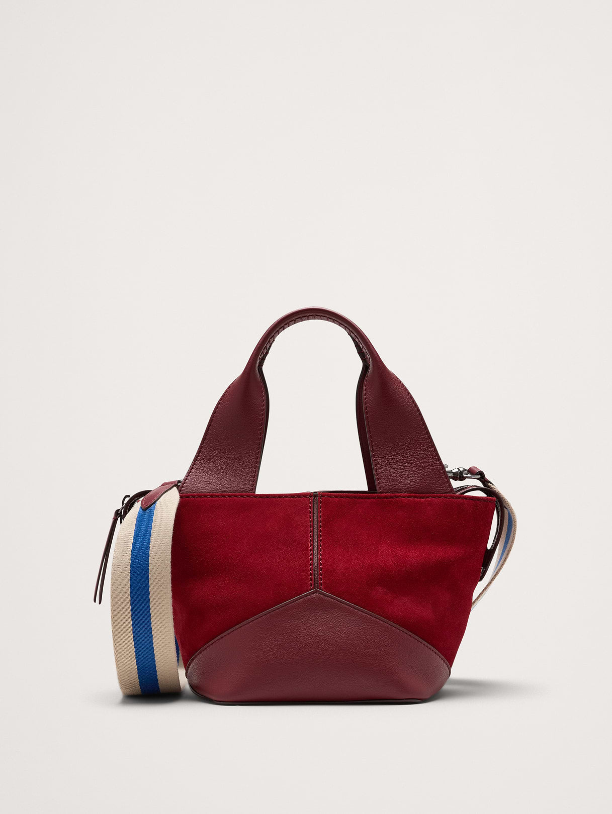 Mini Zip Tote - Dark Red Suede