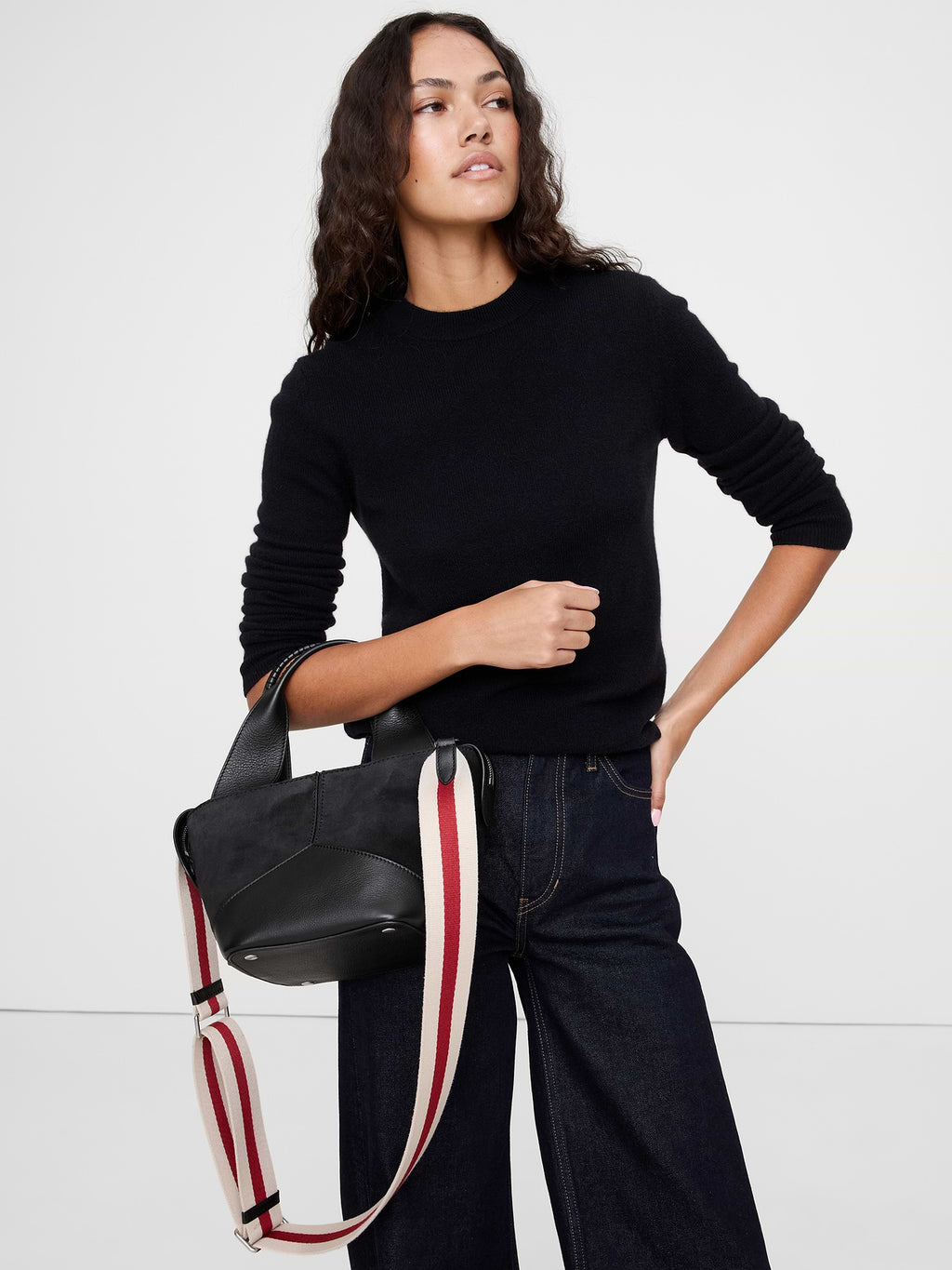 Mini Zip Tote - Black Suede