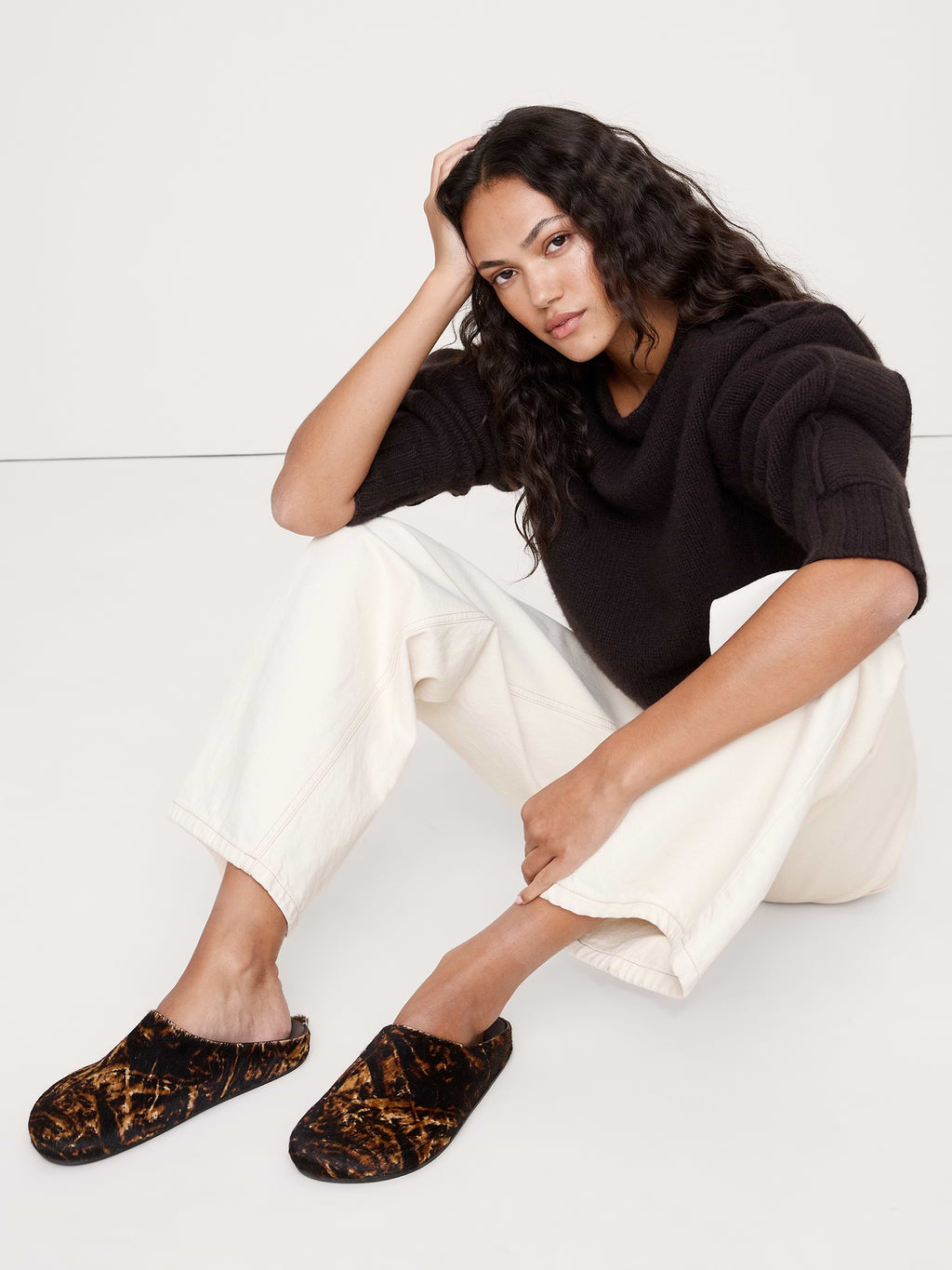 Leather Essential Clog - Printed Haircalf Leather