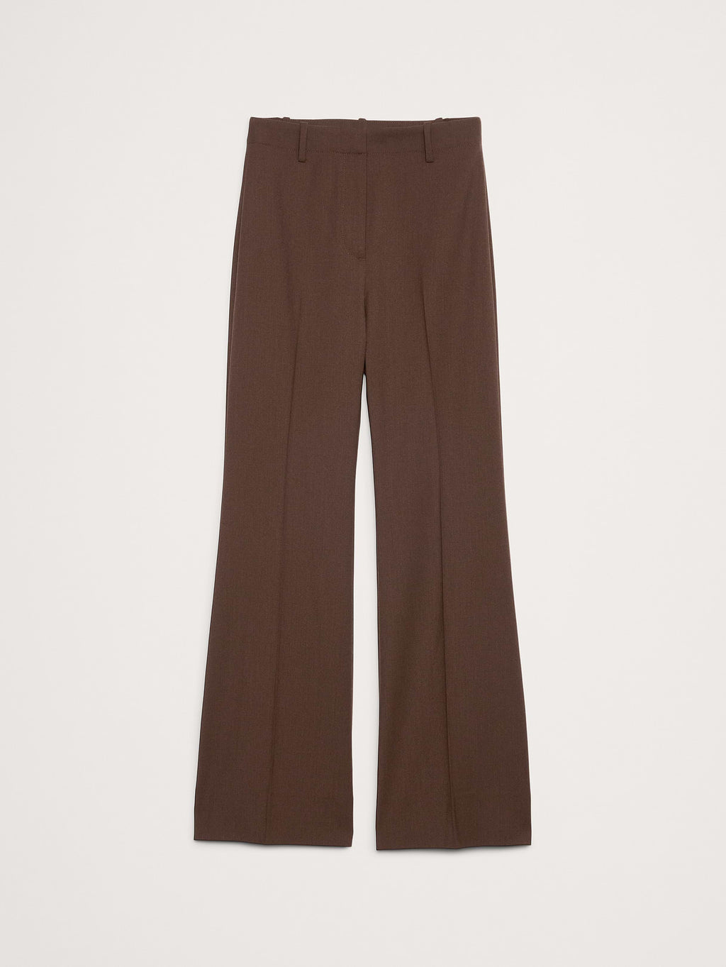 Ultra High-Rise Flare Italian Lightweight Wool Pant - Espresso Brown