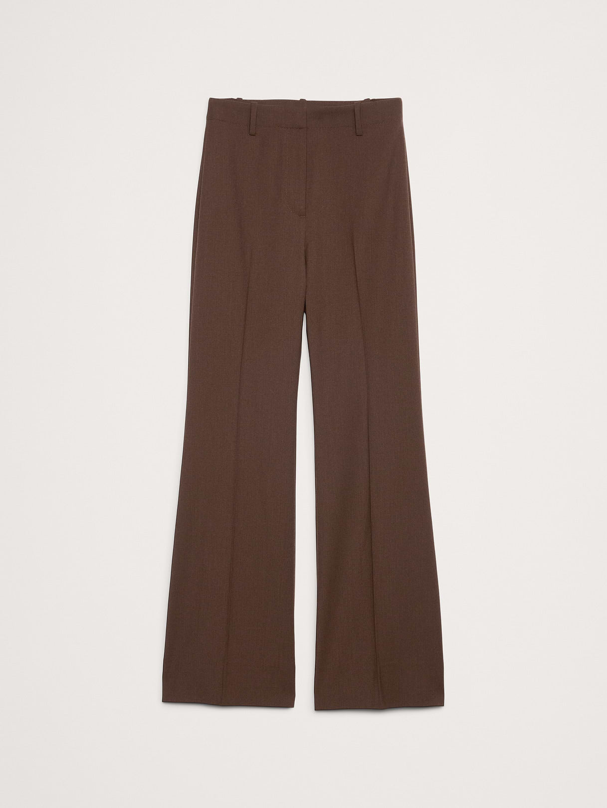 Ultra High-Rise Flare Italian Lightweight Wool Pant - Espresso Brown