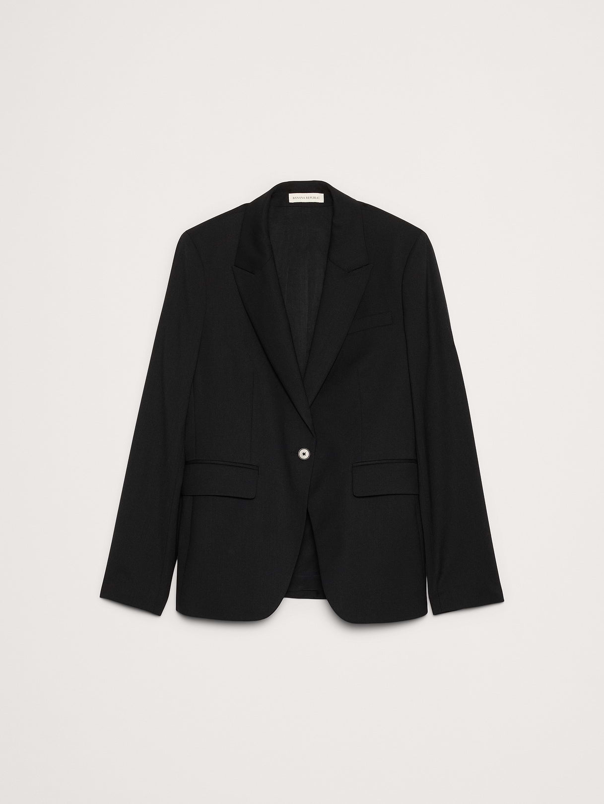 Slim Italian Wool Blazer - Black