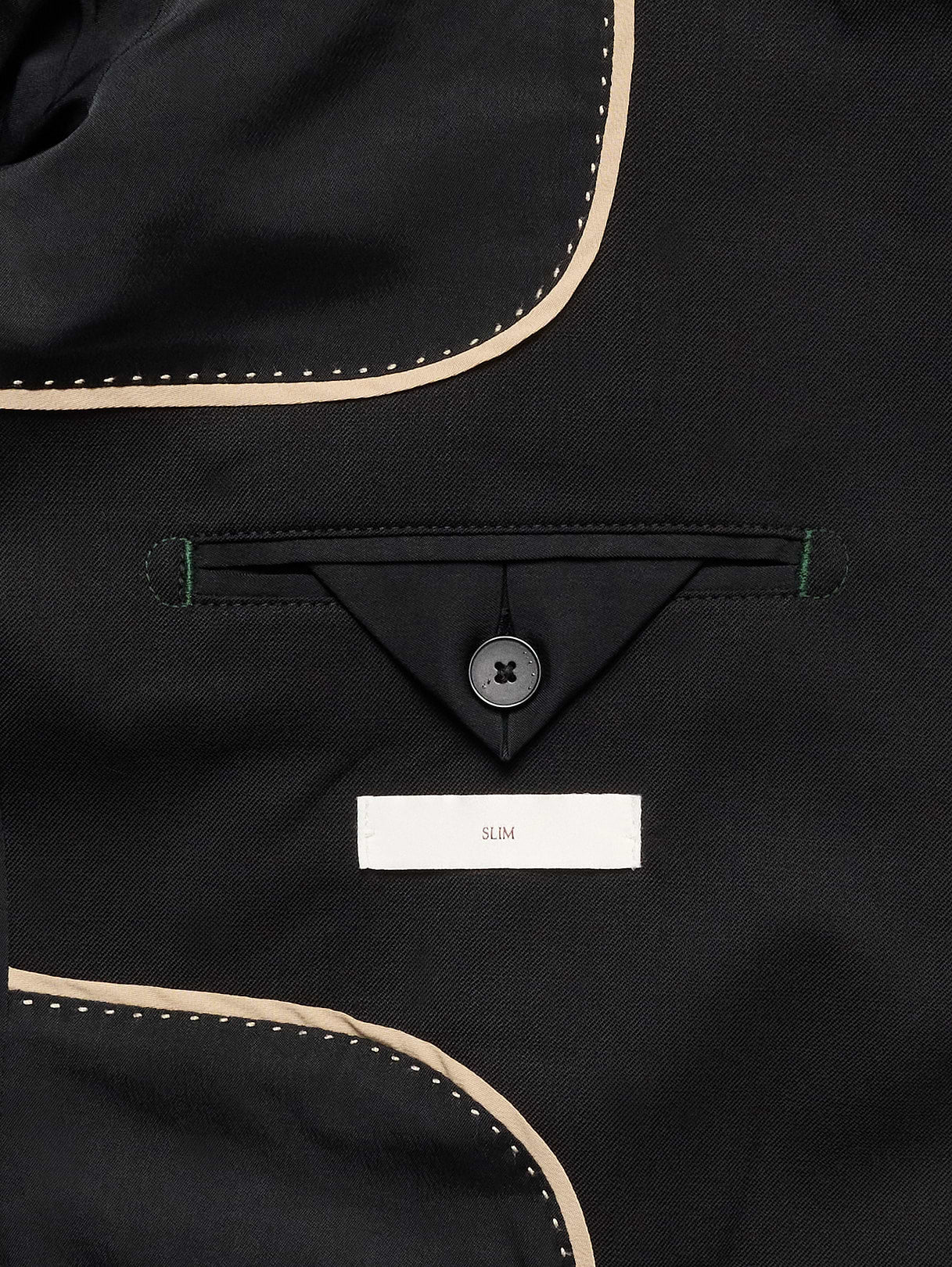 Slim Italian Wool Blazer - Black
