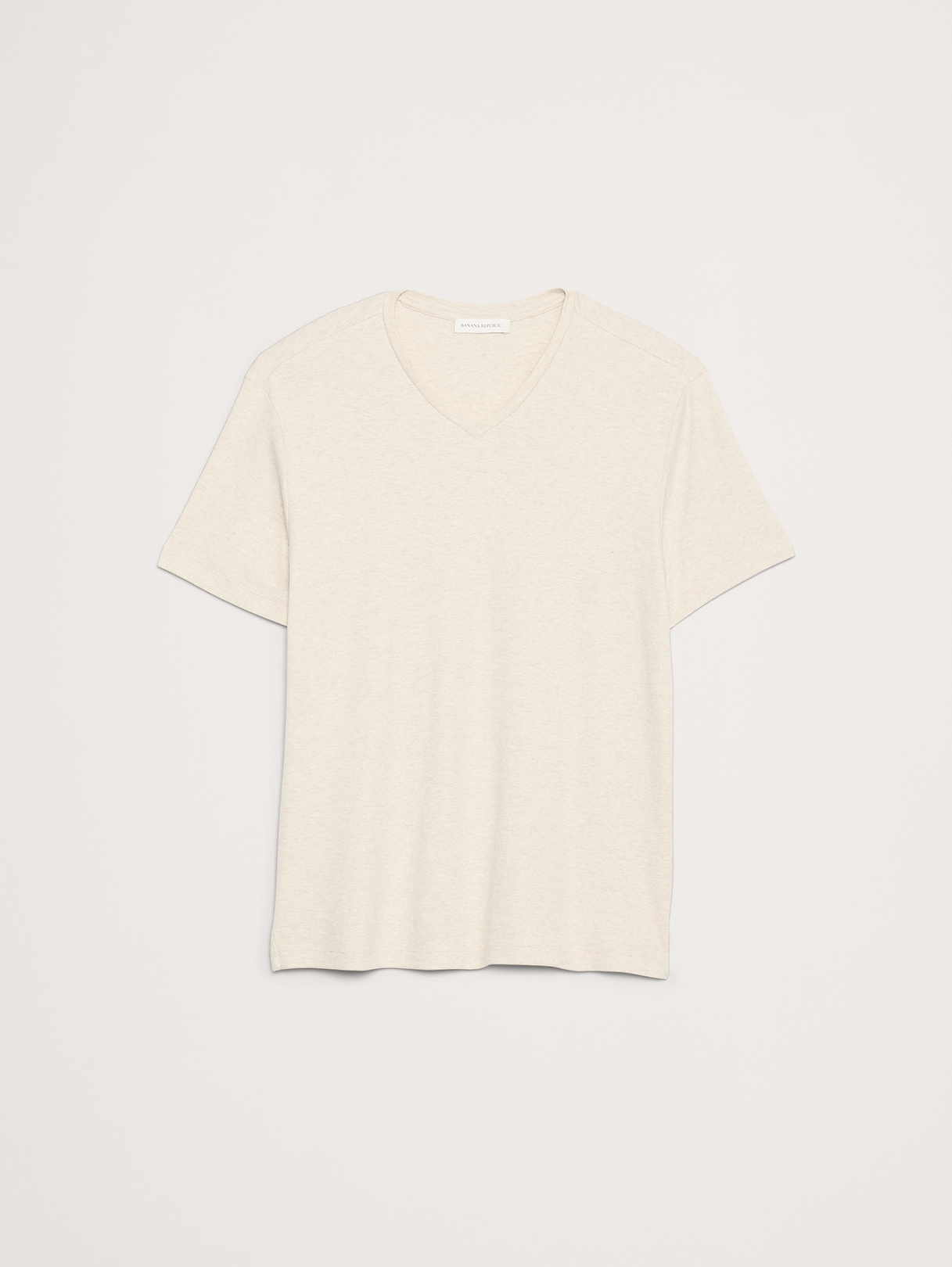 Luxury-Touch V-Neck T-Shirt - Heather Oatmeal
