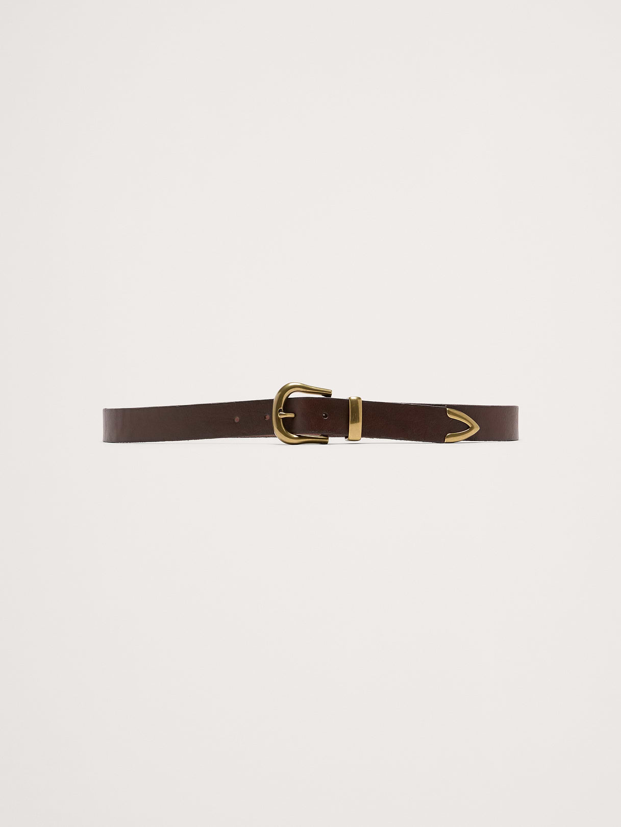 Western Leather Belt - Dark Oak Brown