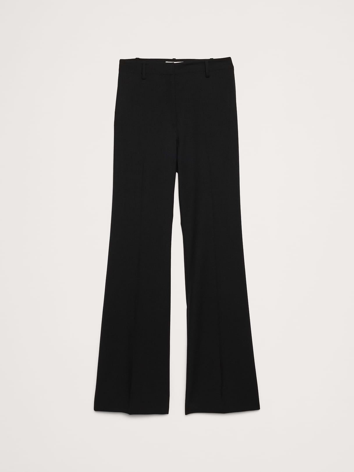 Ultra High-Rise Flare Italian Lightweight Wool Pant - Black