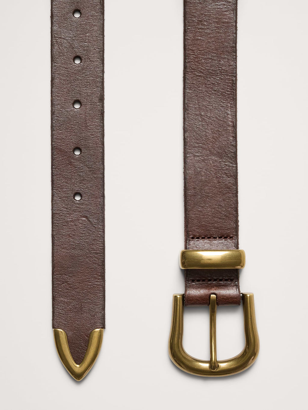 Western Leather Belt - Dark Oak Brown