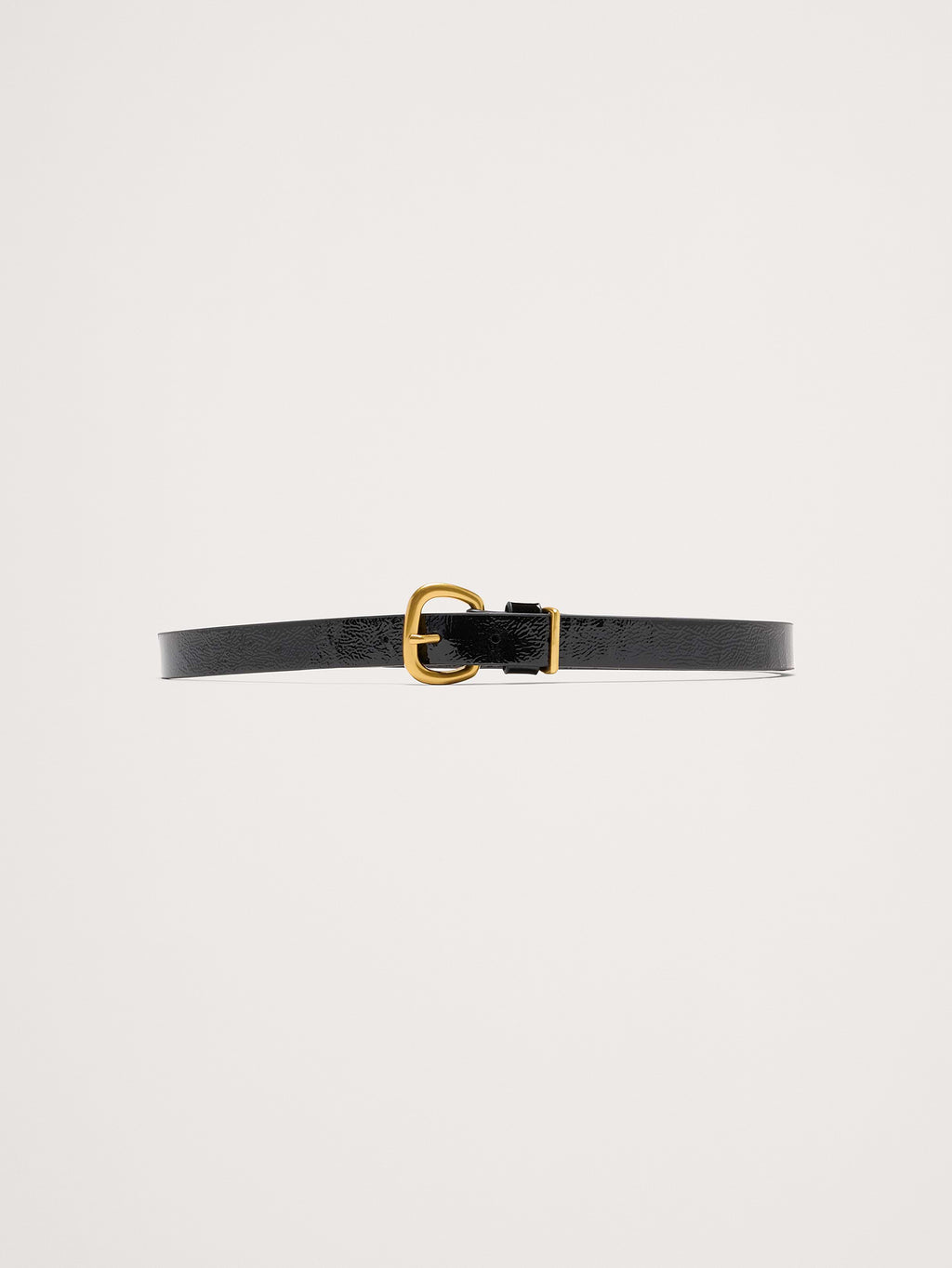 Patent Leather Knotted Belt - Black