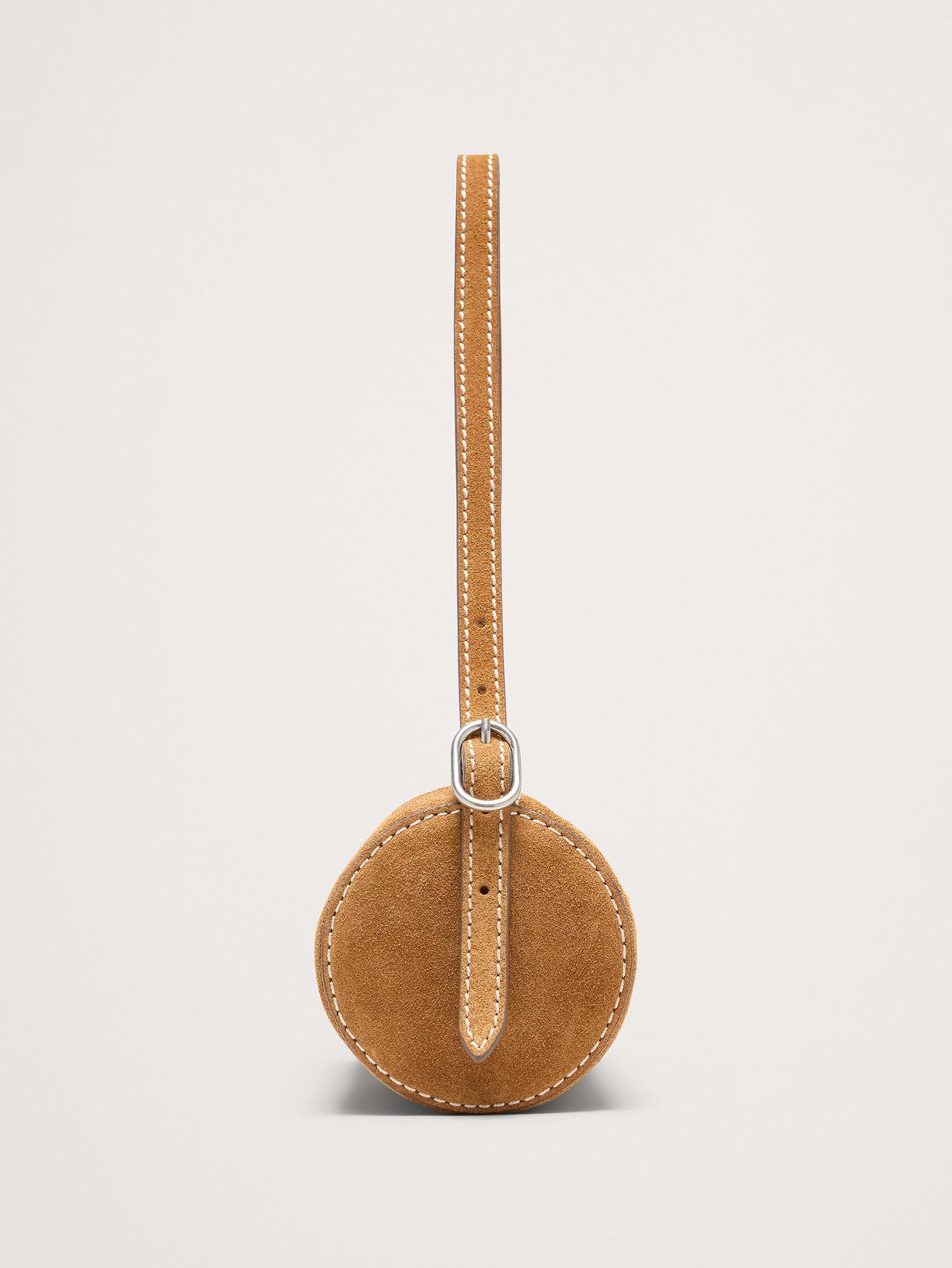 Leather Barrel Bag - Caramel Brown Suede