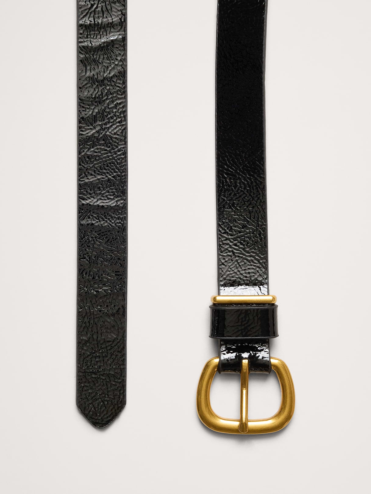 Patent Leather Knotted Belt - Black