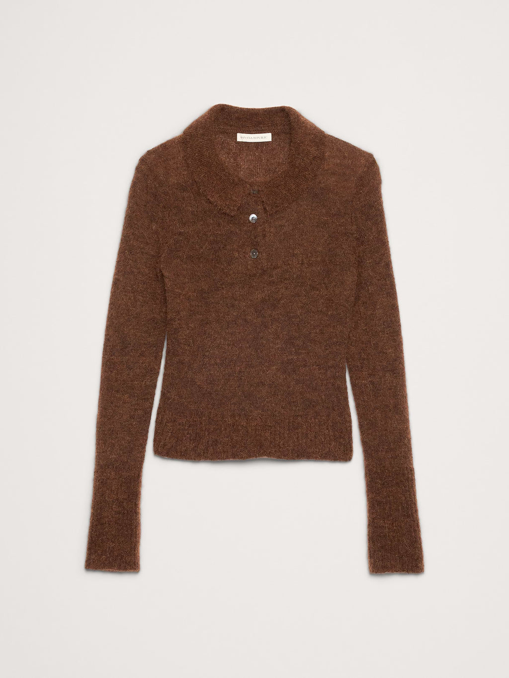 Italian Alpaca-Blend Sweater Polo - Burnt Sienna Orange