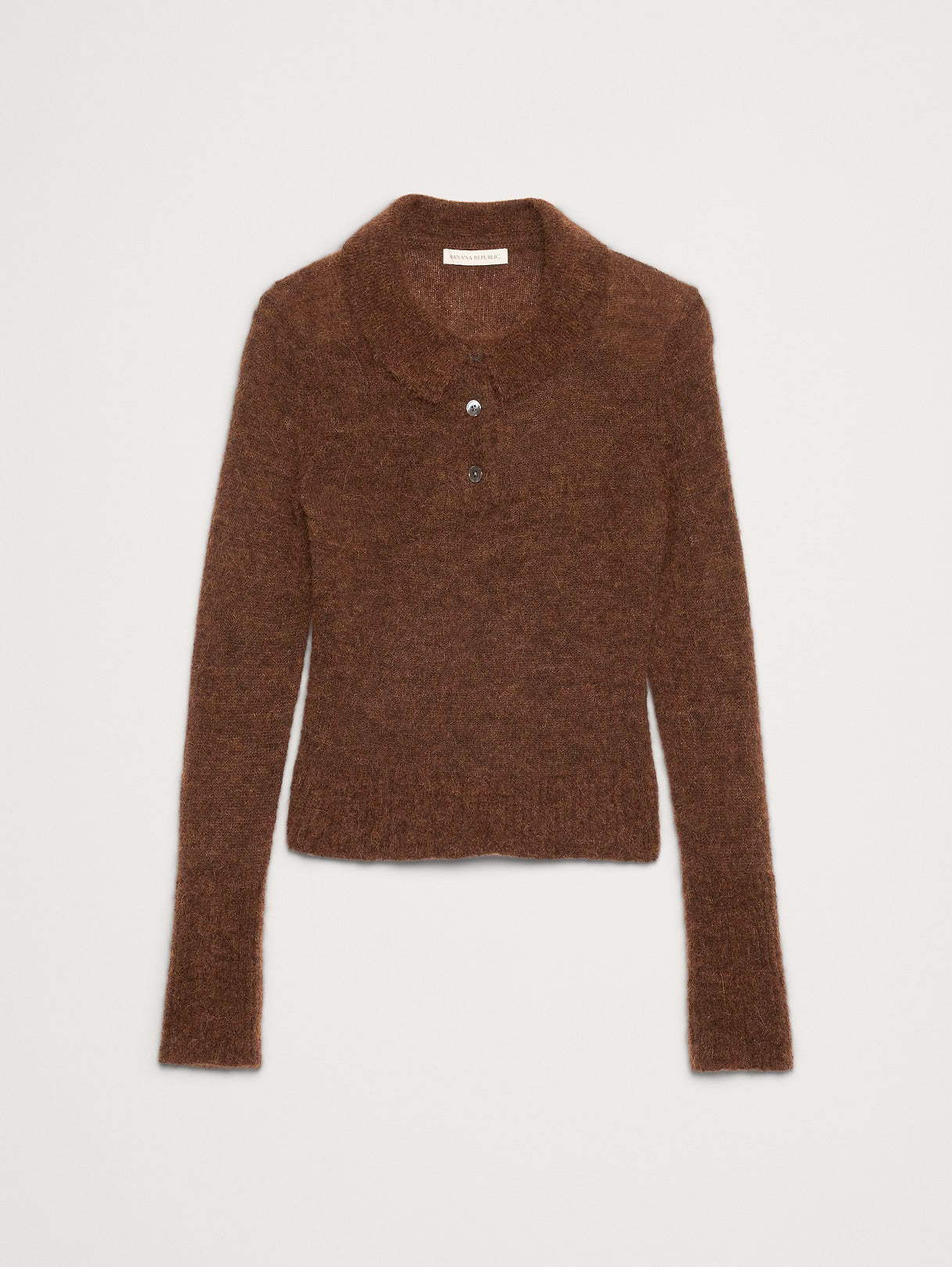 Italian Alpaca-Blend Sweater Polo - Burnt Sienna Orange