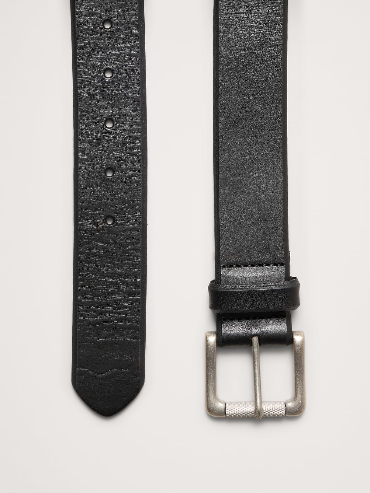 Tumbled Leather Belt - Black