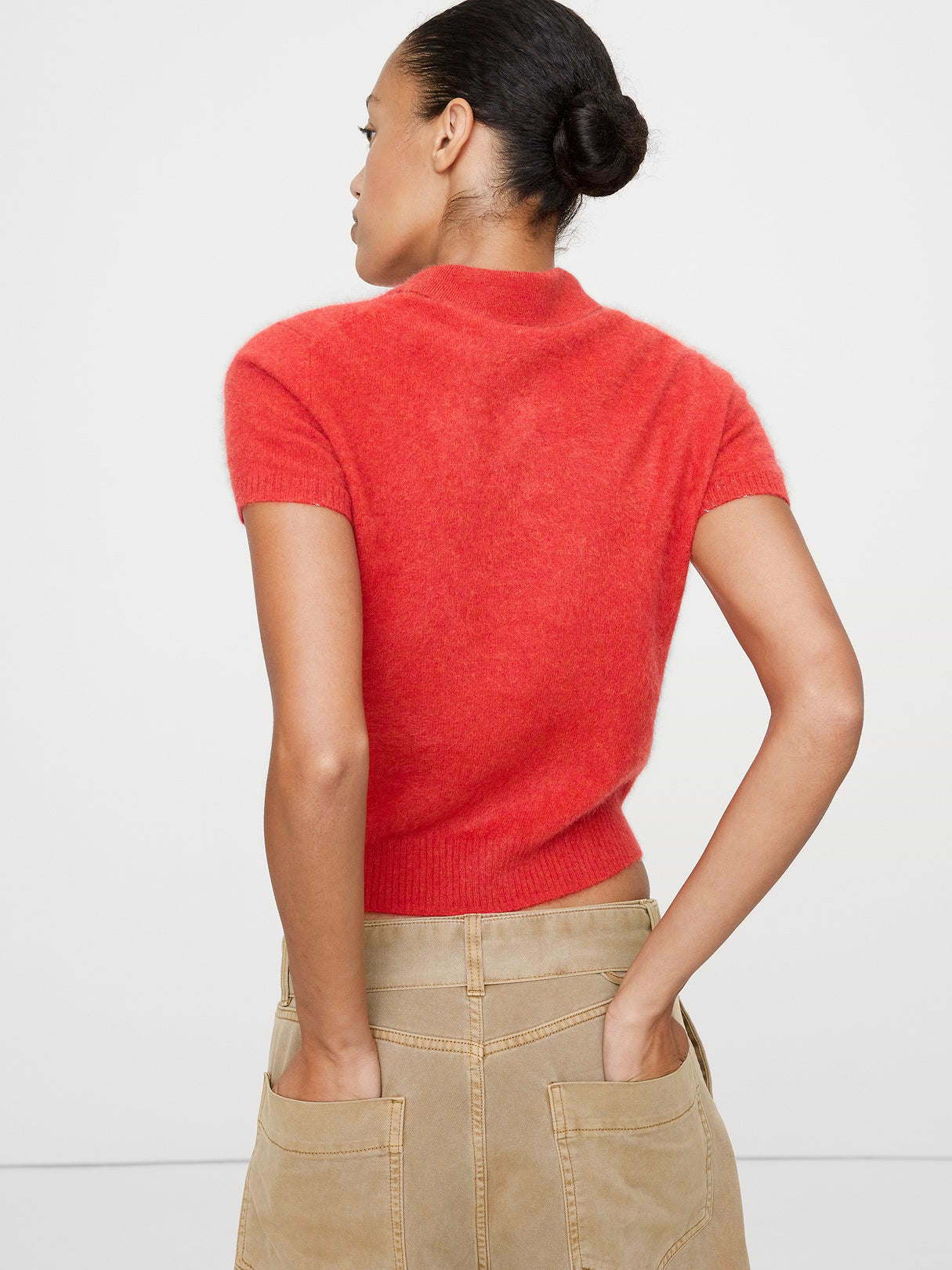 Lightweight Brushed Cashmere Sweater Polo - Scorched Orange