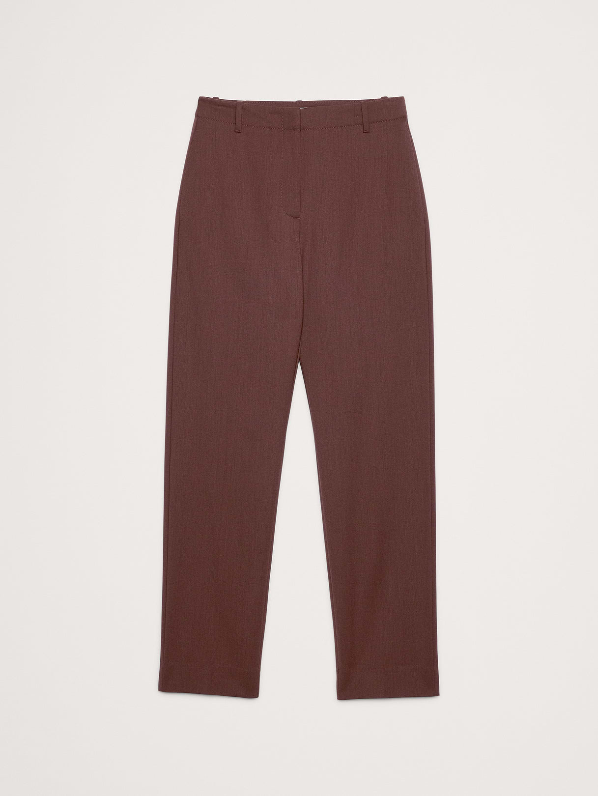 Ultra High-Rise Modern Slim Italian Lightweight Wool Ankle Pant - Espresso Brown