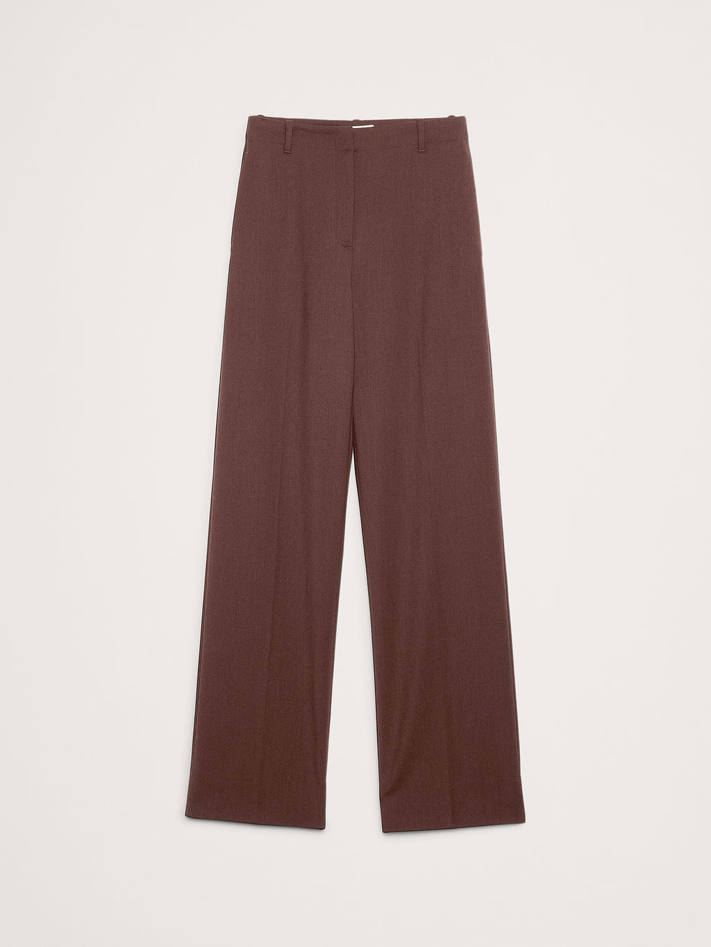 Ultra High-Rise Modern Straight Italian Lightweight Wool Pant - Espresso Brown