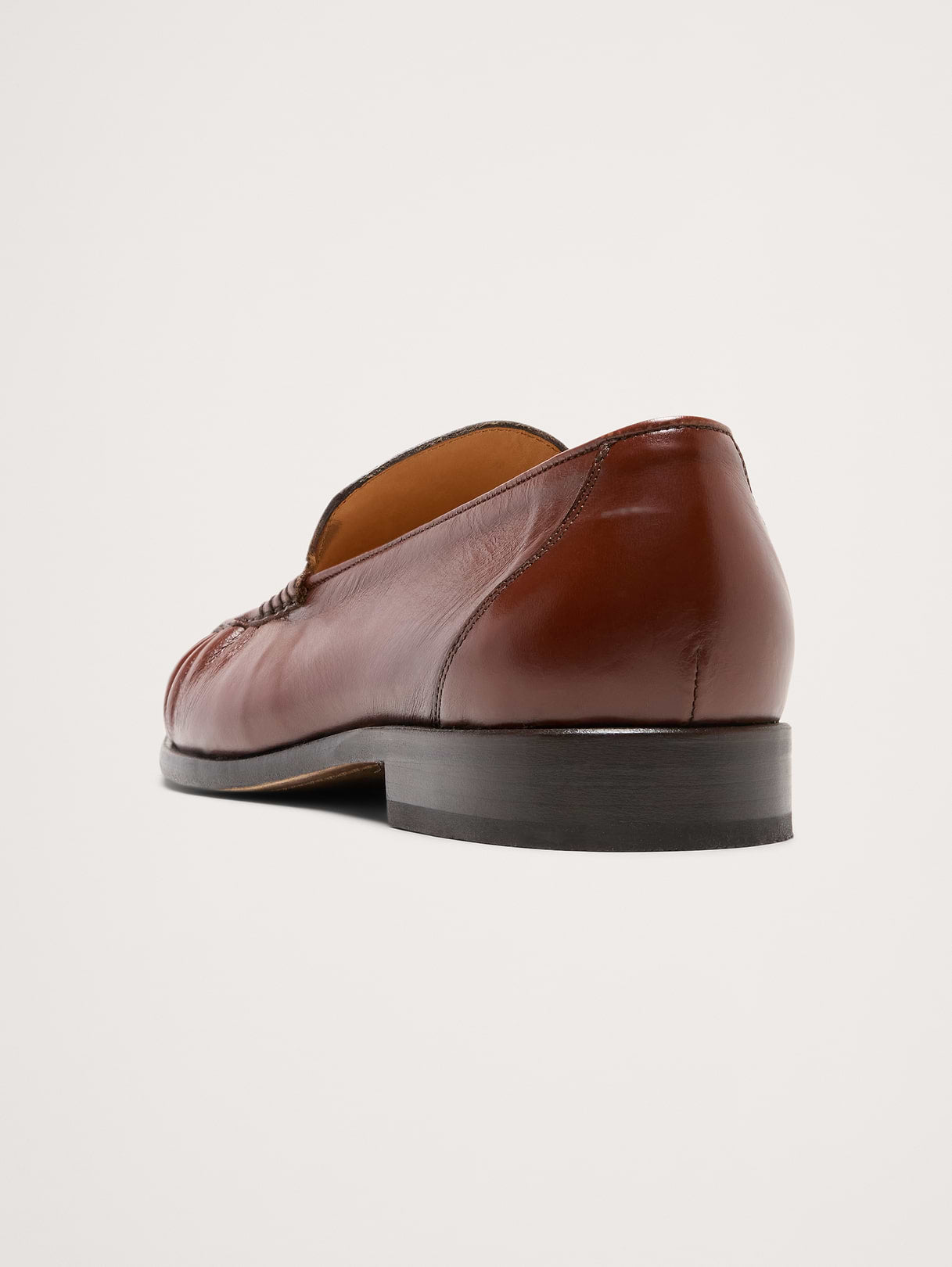 Leather Moc-Toe Loafer - Medium Brown