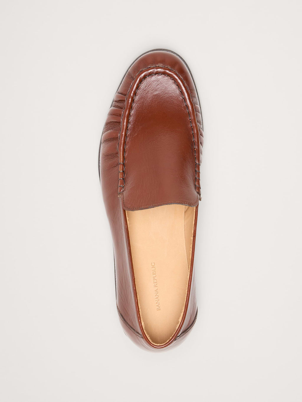 Leather Moc-Toe Loafer - Medium Brown
