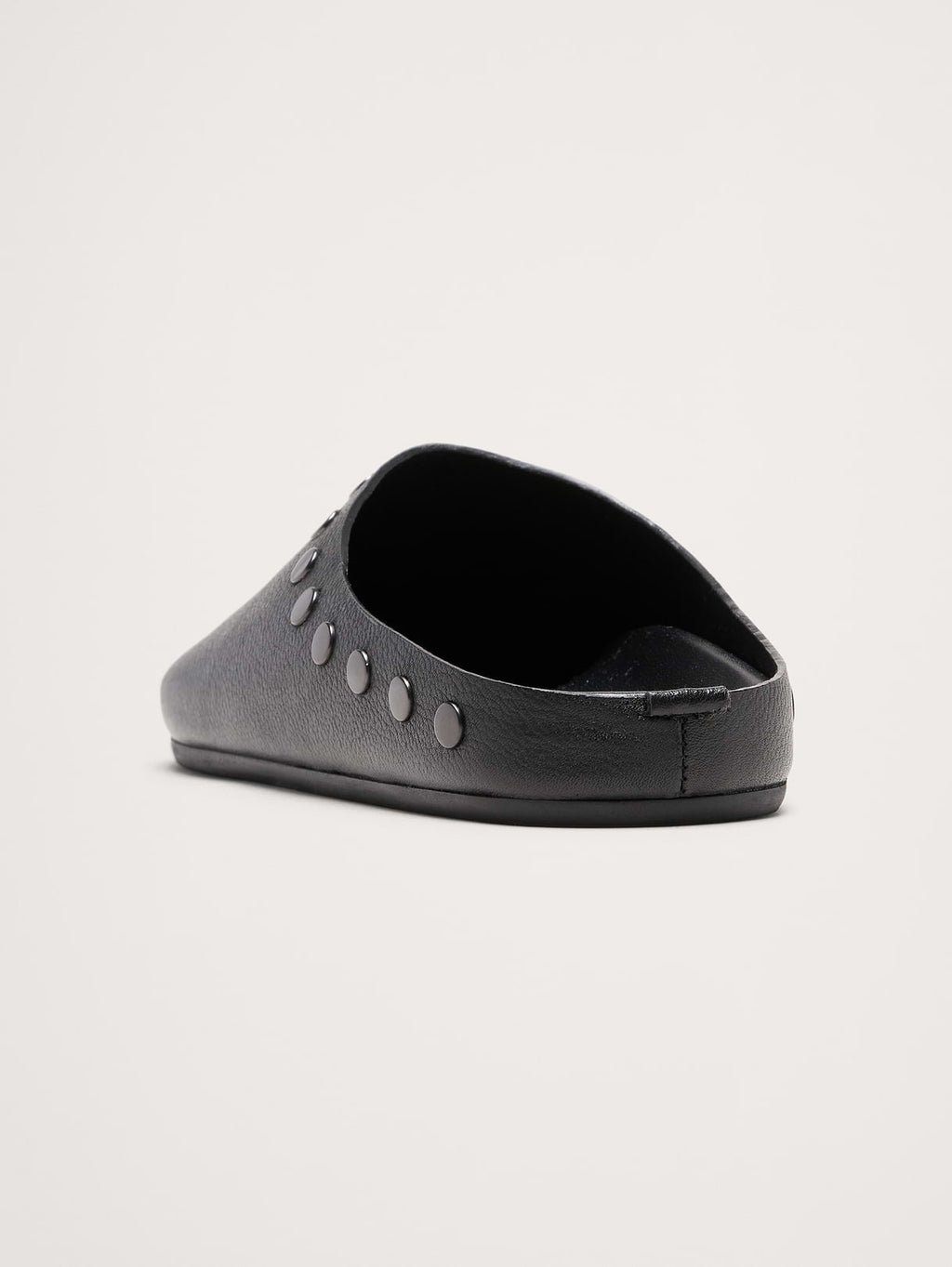 Leather Essential Clog - Studded Black Leather with Leather Footbed
