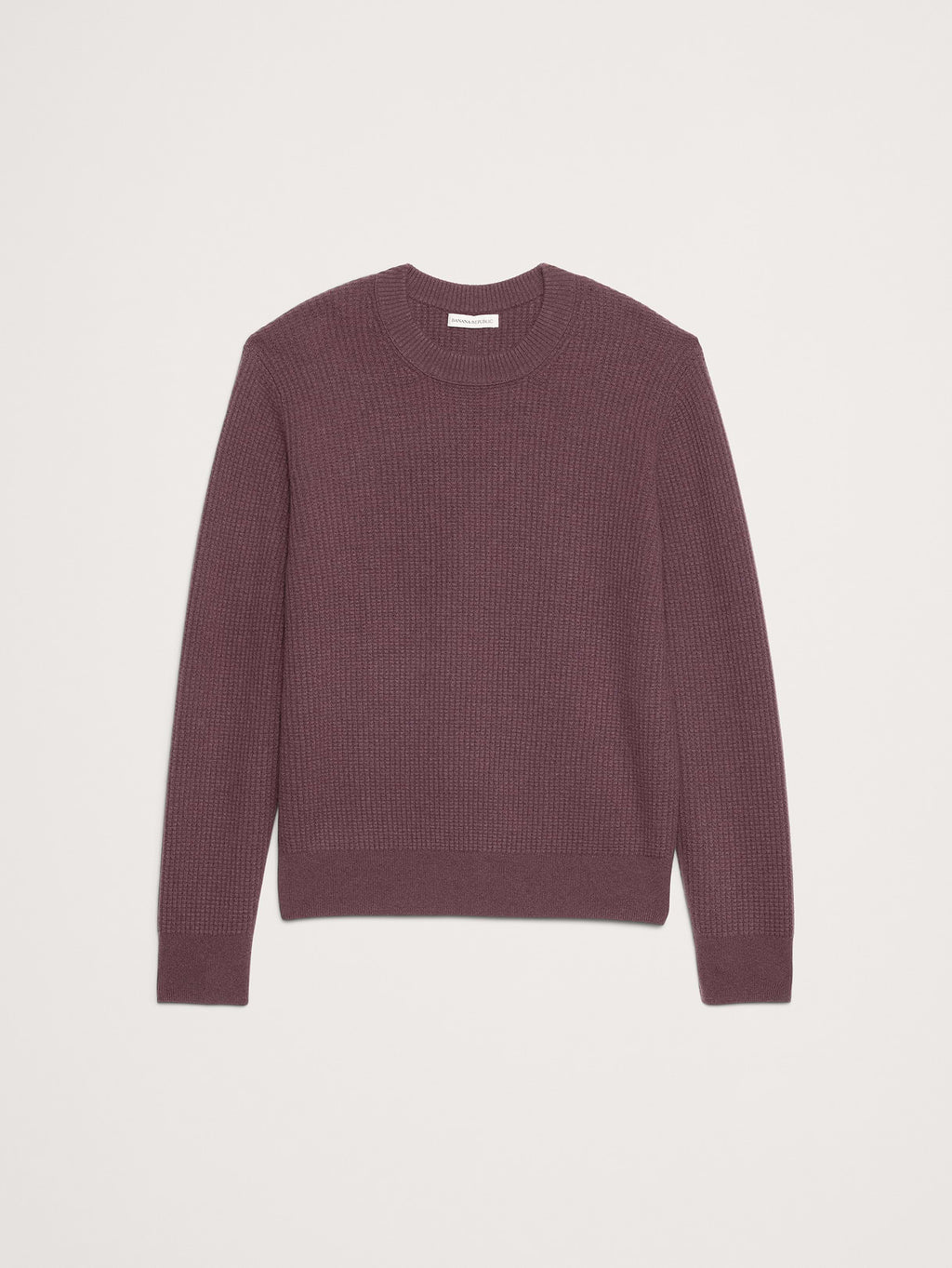 Italian Merino-Cashmere Waffle-Knit Sweater - Mauve