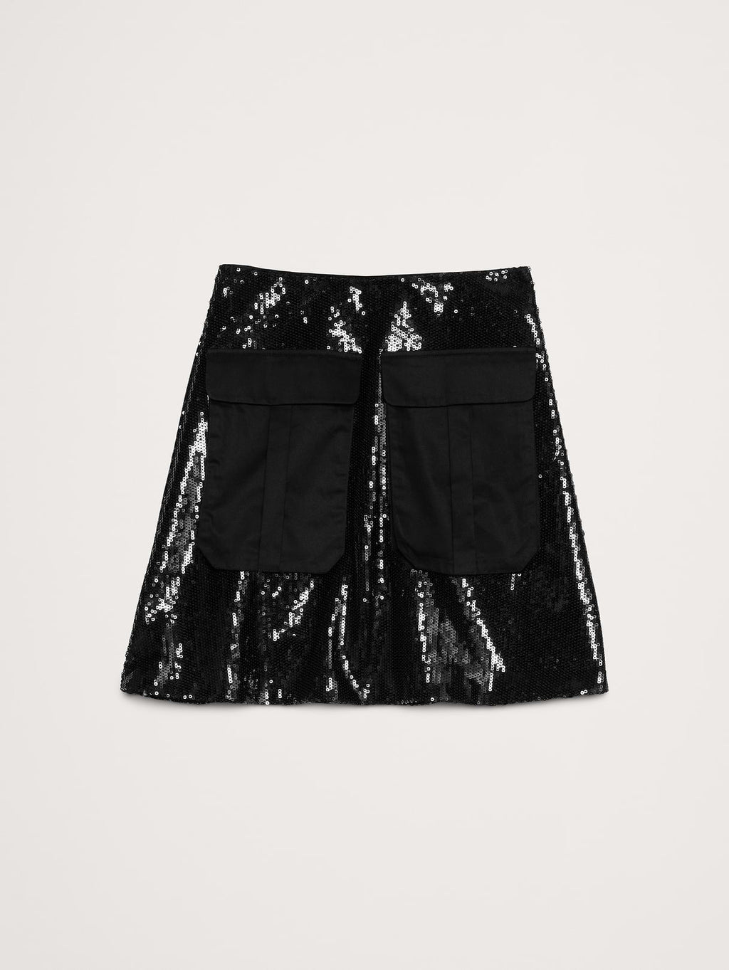 Sequin Ponte Mini Skirt - Black