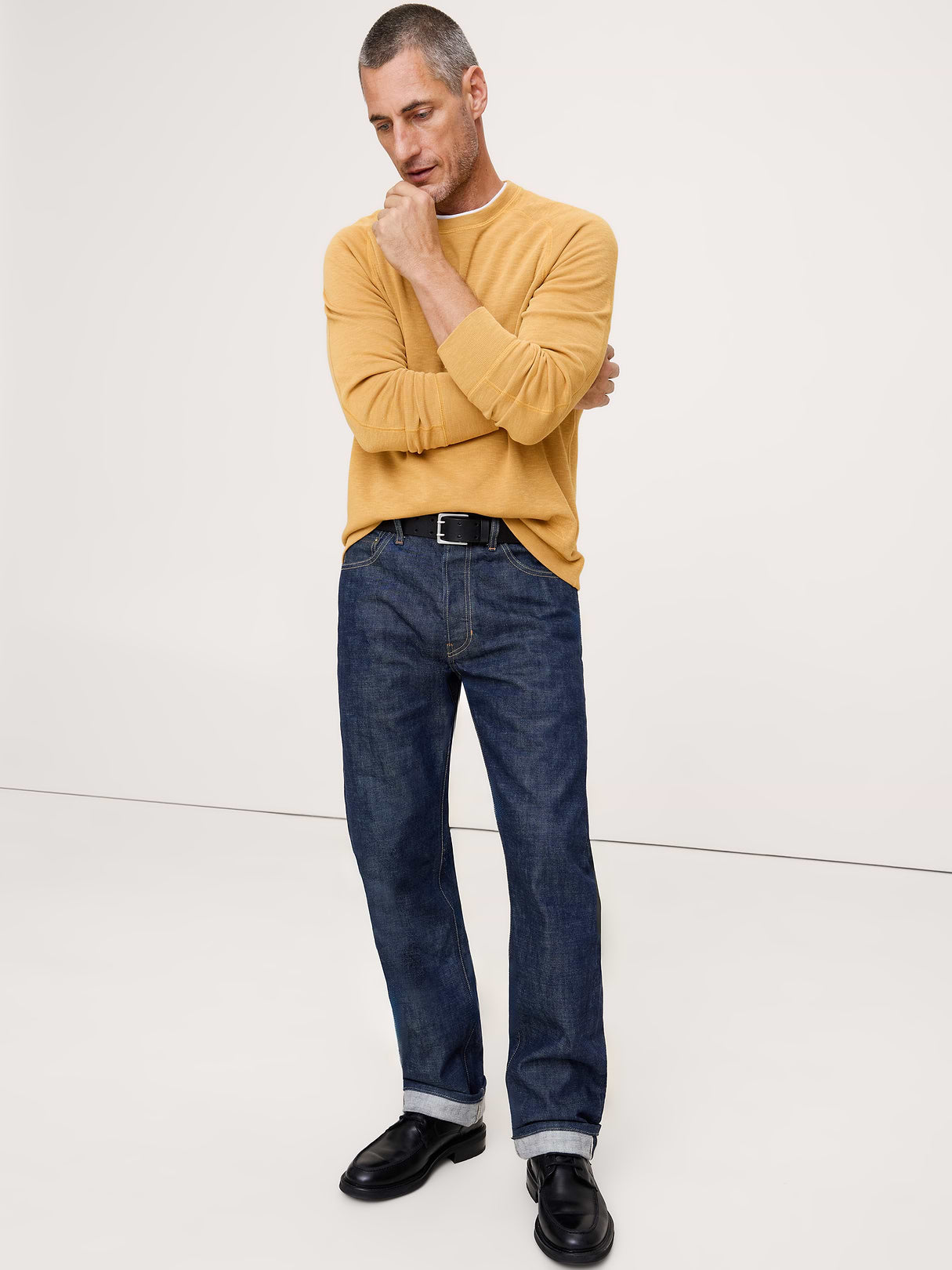 Slub Double-Knit Crew-Neck T-Shirt - Golden Hops