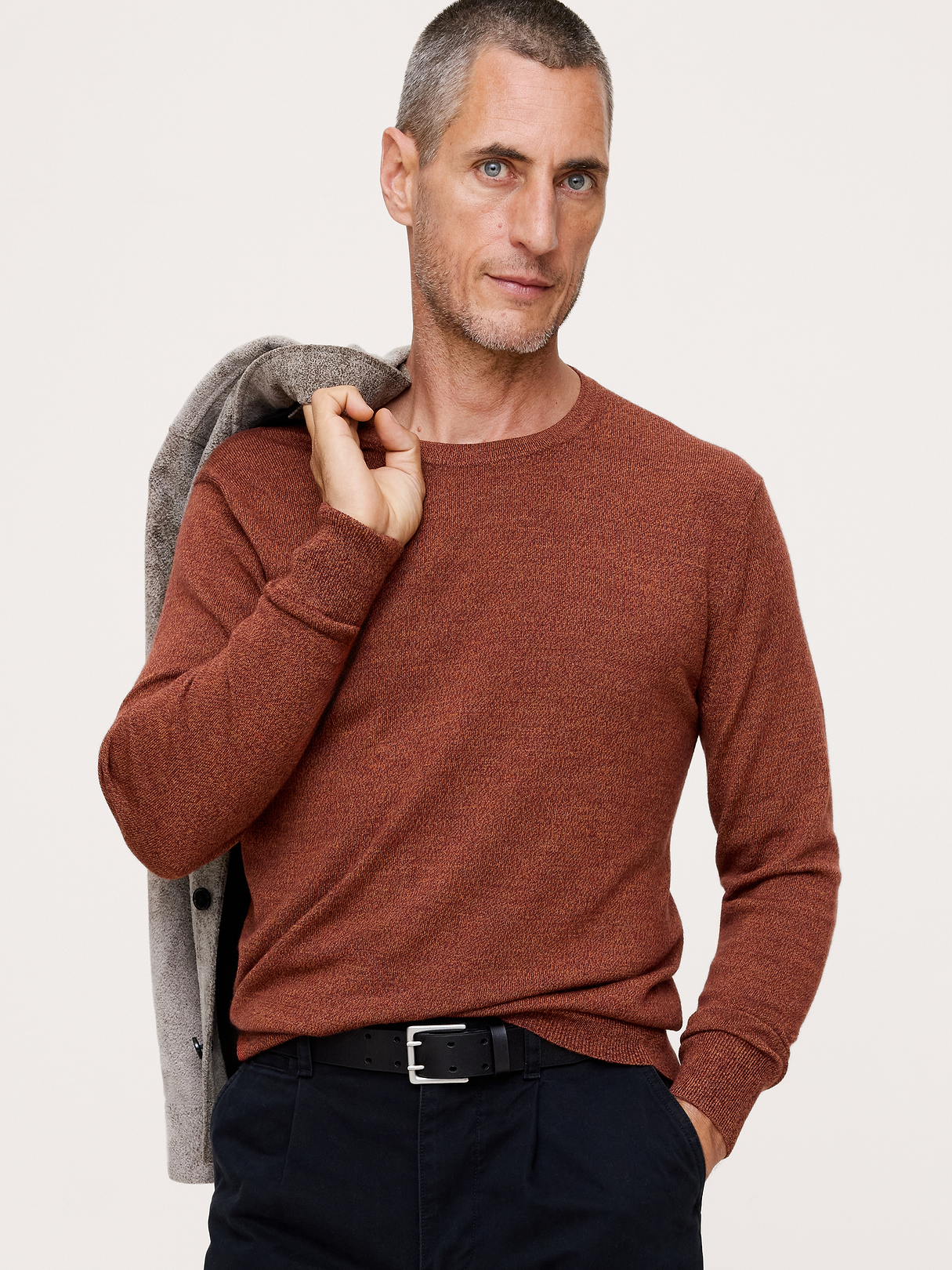 Merino Crew-Neck Sweater - Redwood Burgundy