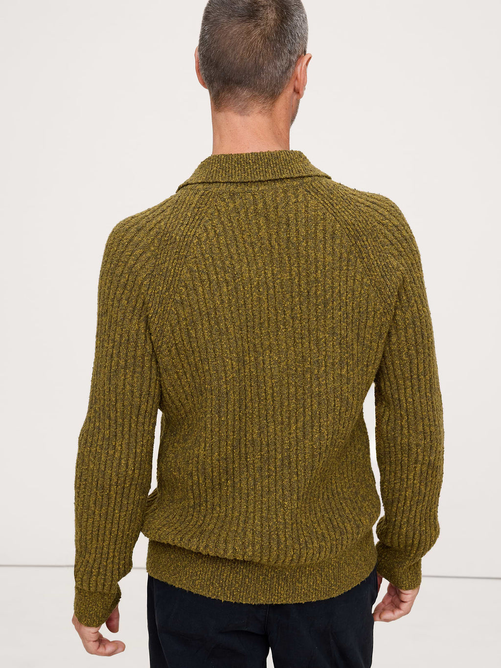 Bouclé Ribbed Sweater Polo - Mangrove Tree