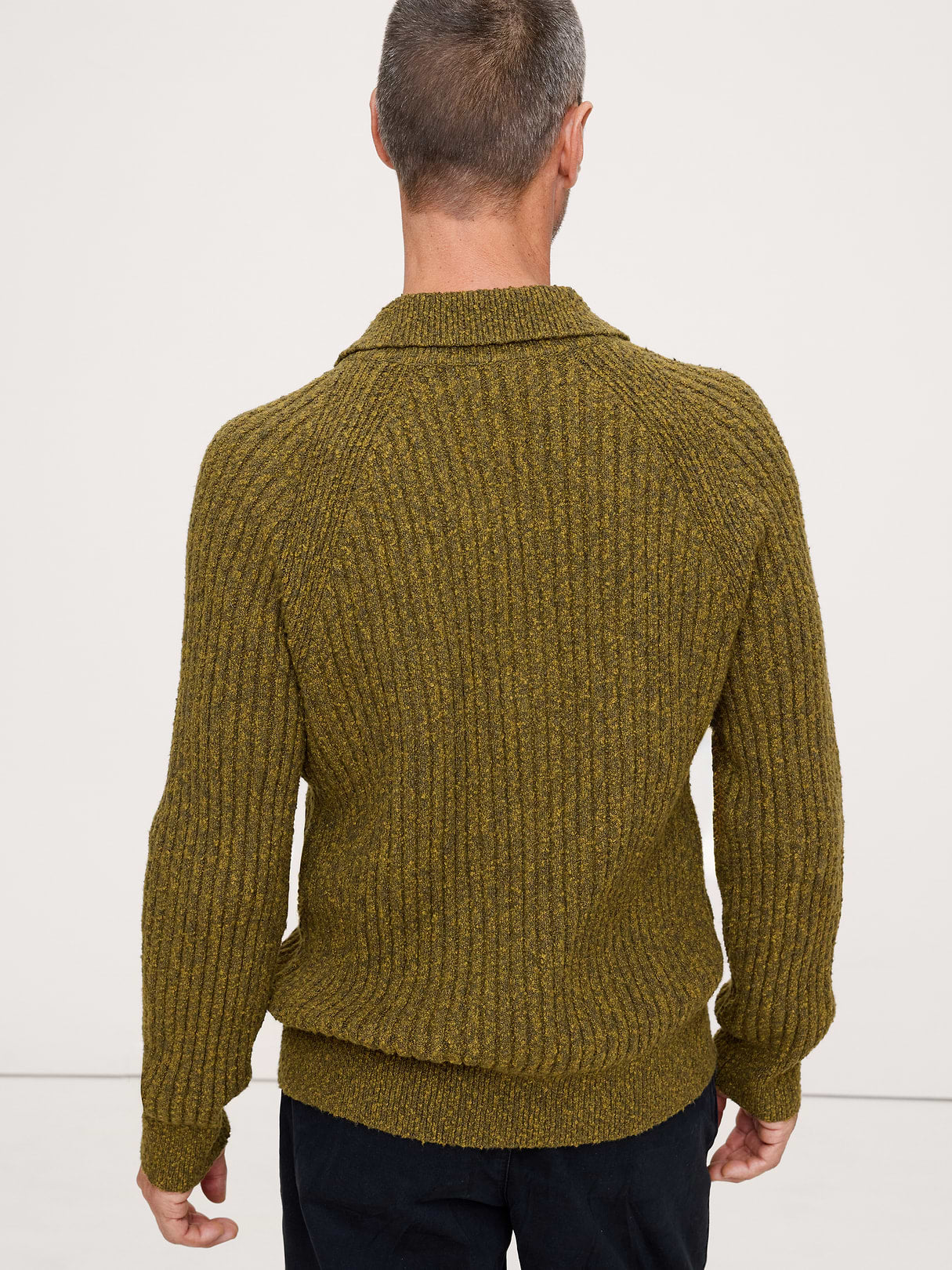 Bouclé Ribbed Sweater Polo - Mangrove Tree