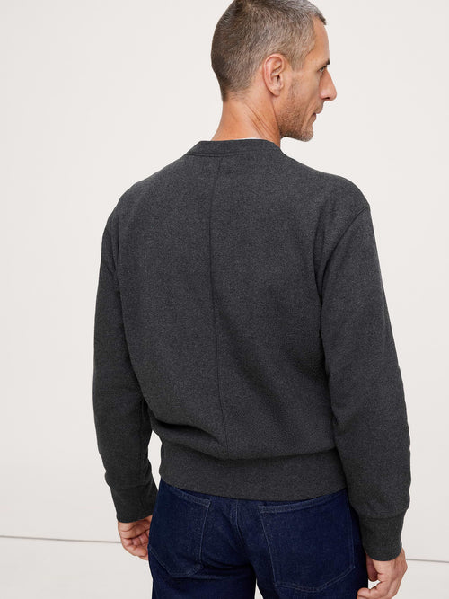 Brushed Fleece Crew-Neck Sweatshirt - Charcoal Gray