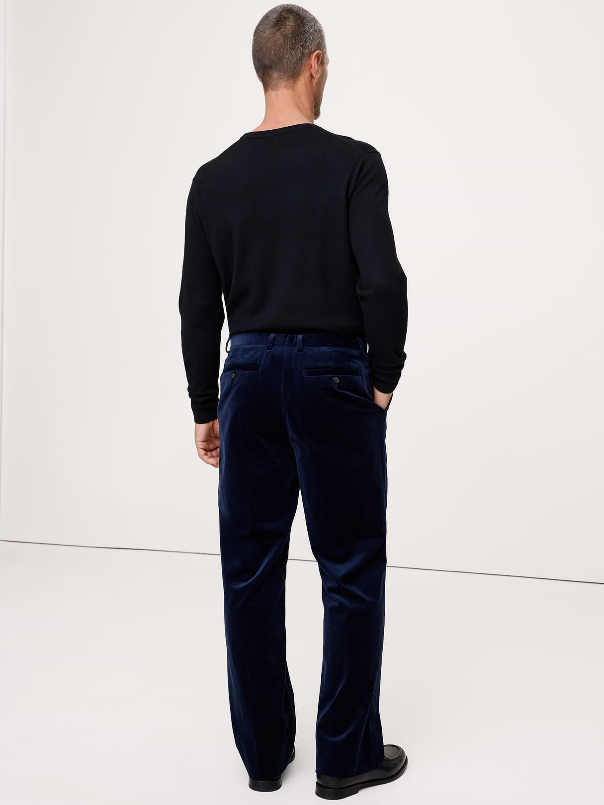 Straight Velvet Pant - Horizon Blue