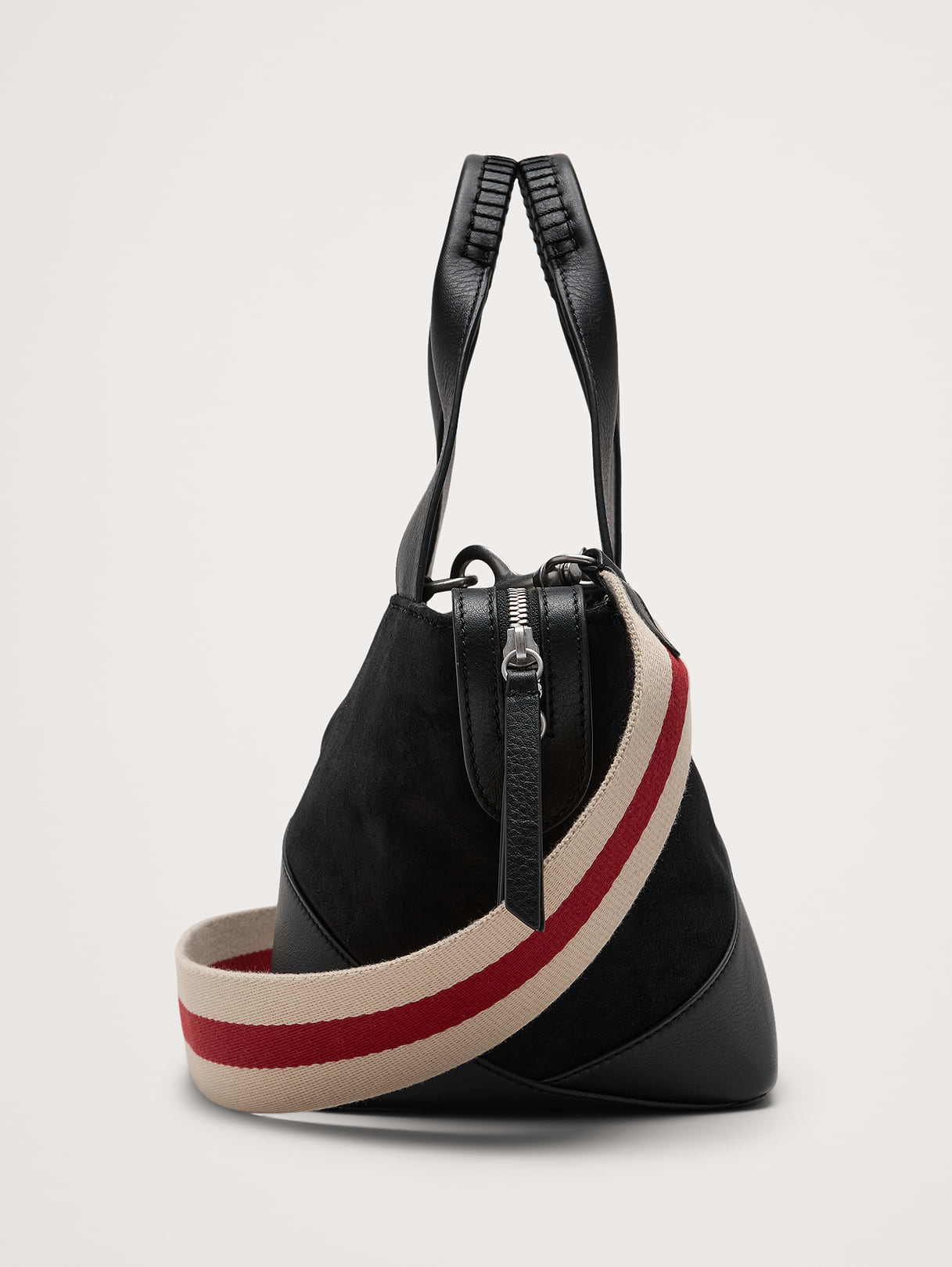 Mini Zip Tote - Black Suede