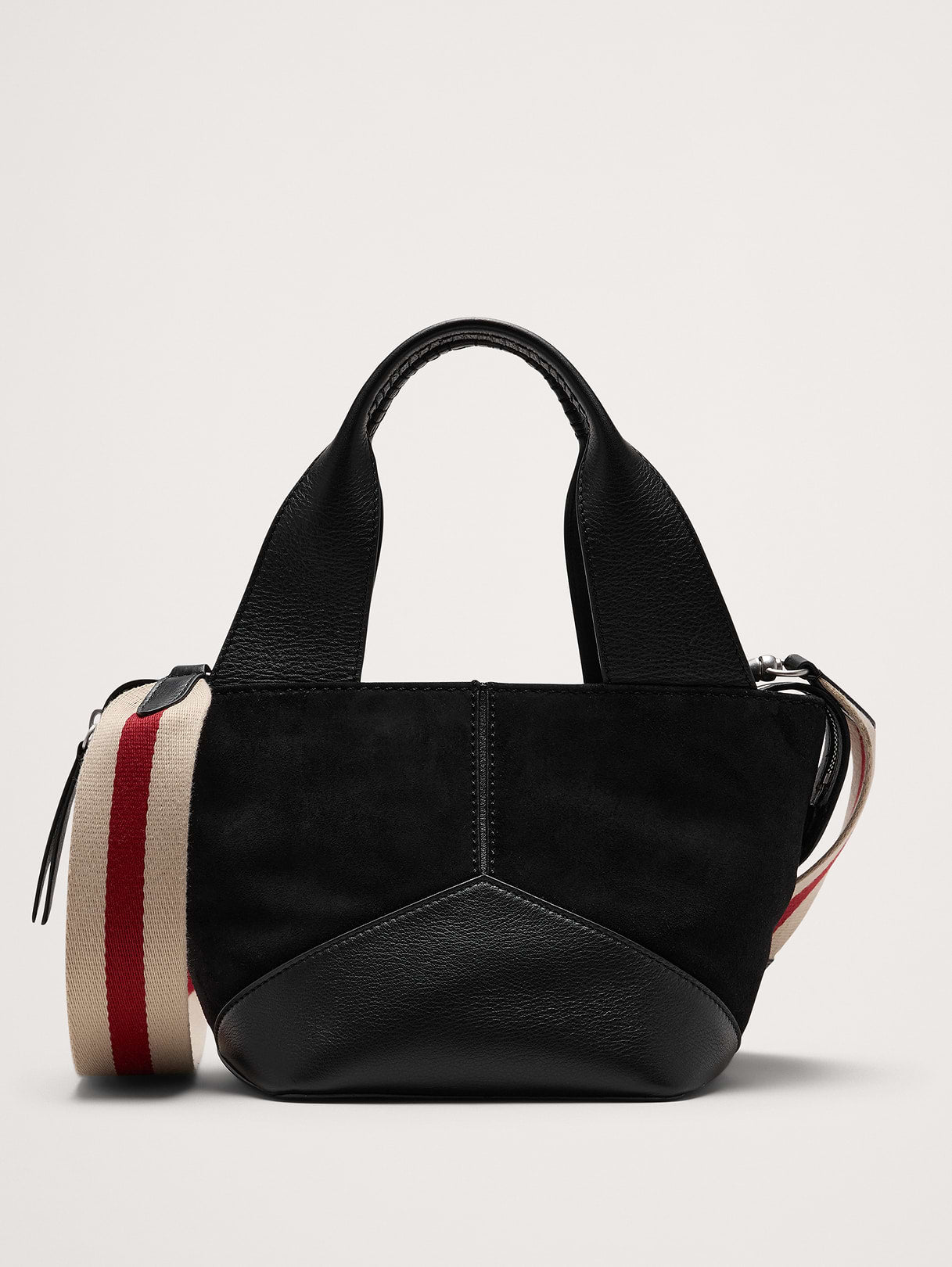 Mini Zip Tote - Black Suede