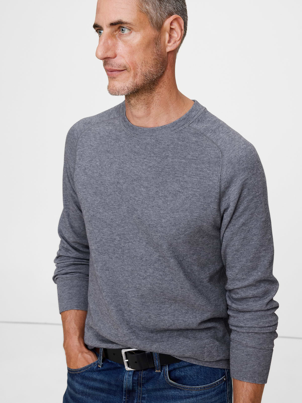 Slub Double-Knit Crew-Neck T-Shirt - Heather Gray