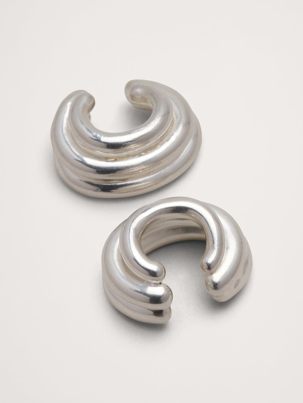 Triple Cuff Earrings - Silver