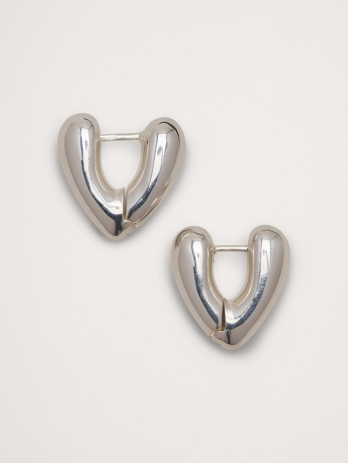 Heart Hoop Earrings - Silver