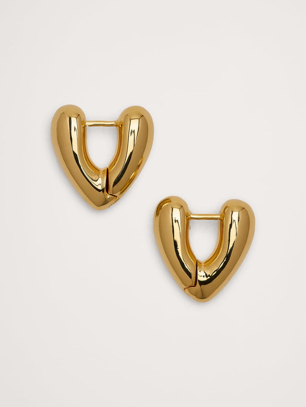 Heart Hoop Earrings - Gold