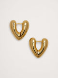 Heart Hoop Earrings - Gold