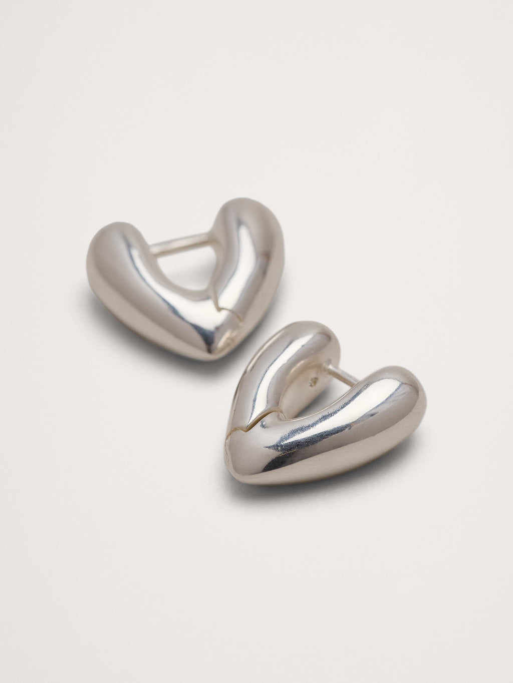 Heart Hoop Earrings - Silver
