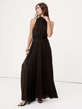 Stretch-Crepe Maxi Dress - Ganache Brown