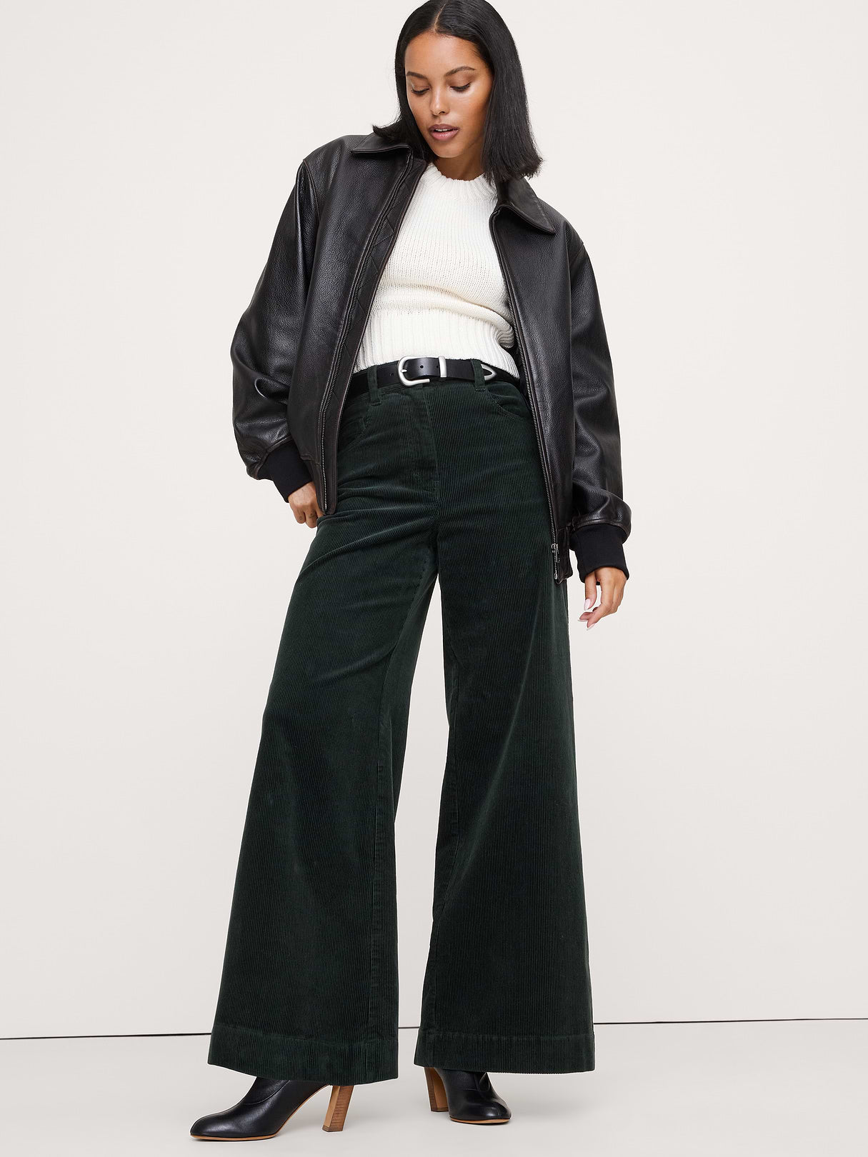 Ultra-High Rise Wide-Leg Corduroy Pant - Beyond The Pines Green