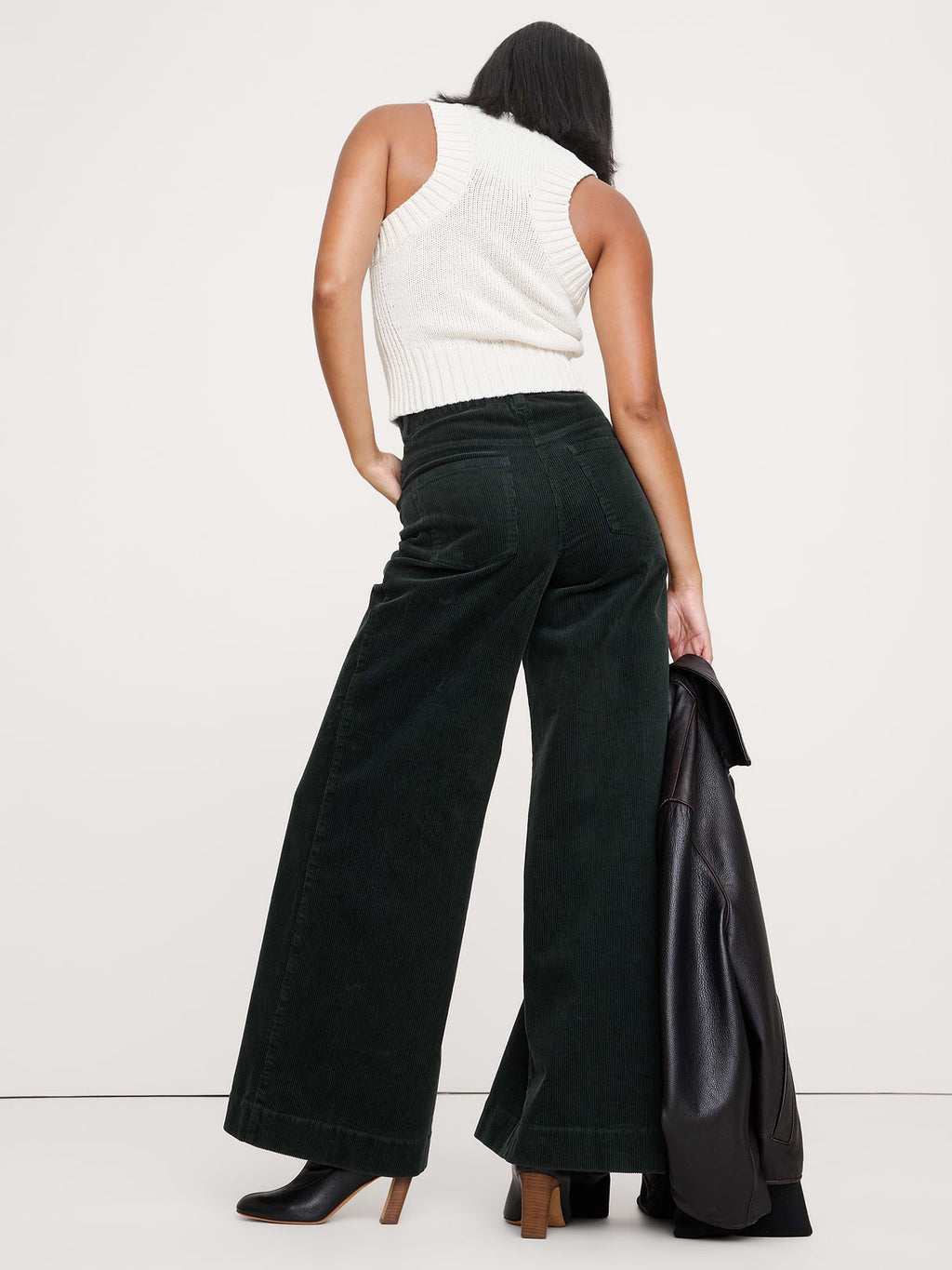 Ultra-High Rise Wide-Leg Corduroy Pant - Beyond The Pines Green