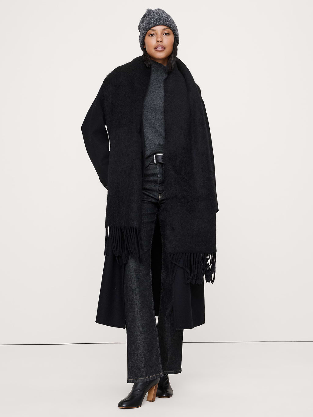 Cashmere Turtleneck Sweater - Charcoal Gray